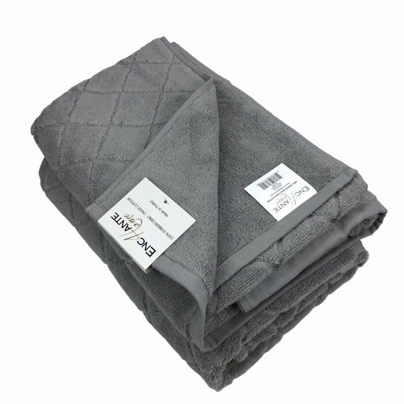 Enchante Home Gray Towels 100 Turkish Zero Twist Cotton Ser Of 2 Bath